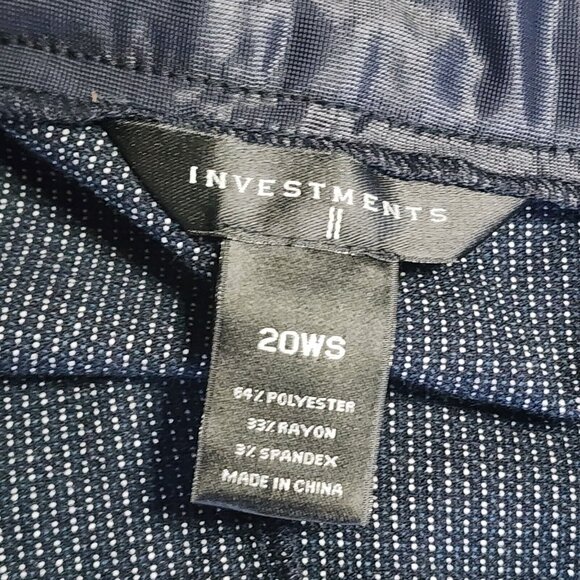 INVESTMENTS II Blue White Pull On Pants with Zip Pockets Womens Plus Size 20WS - Picture 3 of 5